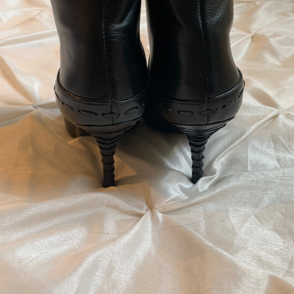 Nine West Black Leather Booties sz 8.5 - Picture 6 of 8